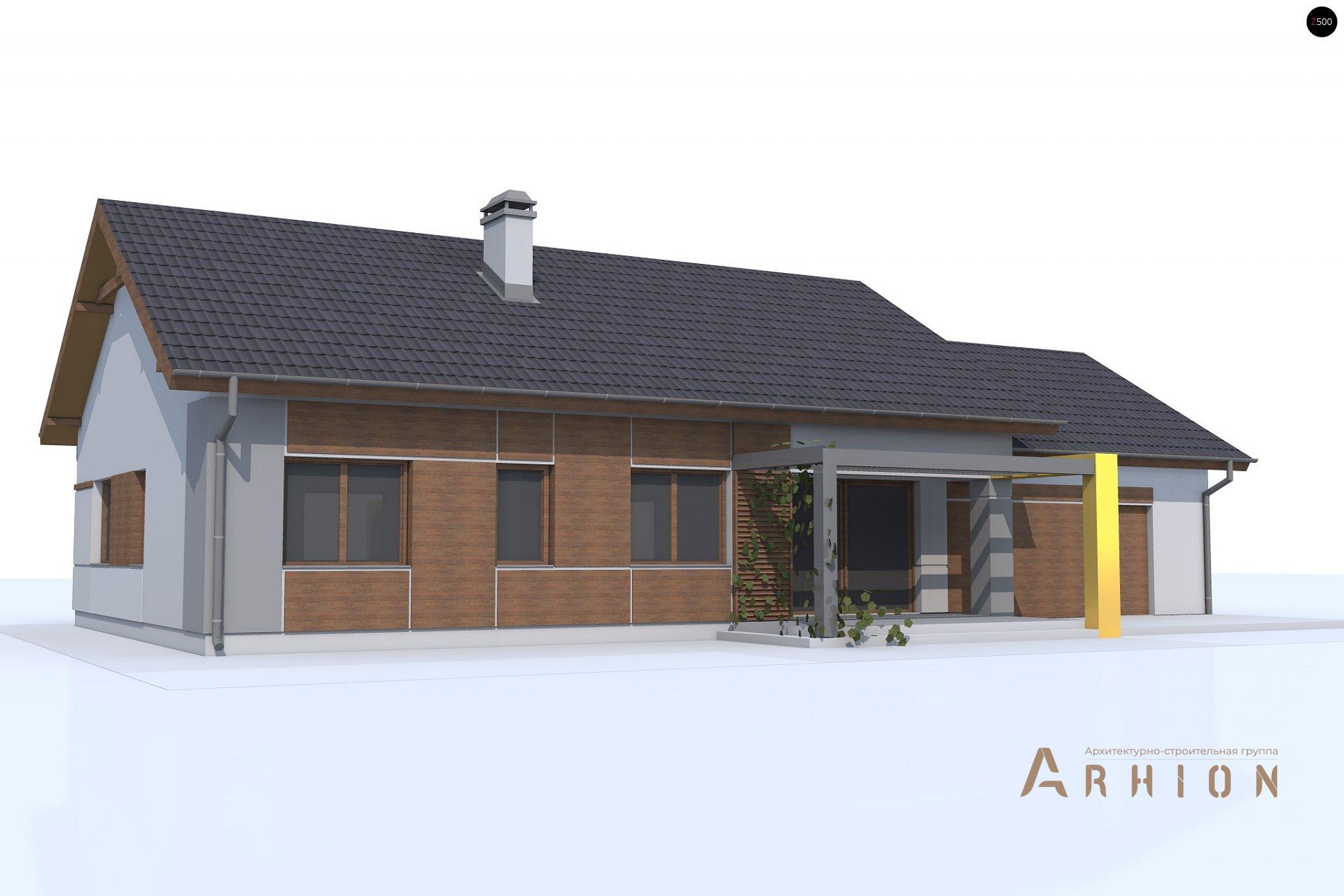 2. Проект одноэтажного дома в европейском стиле с двускатной кровлей, Z287 GL2, площадью - 169 кв c терассой, гаражом